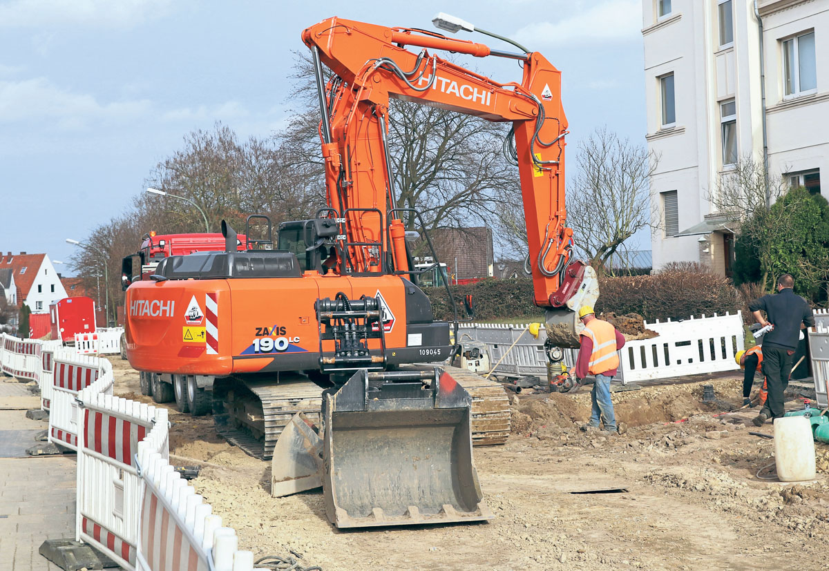 Die Baufirma Dieckmann saniert die Knollstraße in Osnabrück. (Foto: Heiko Metzger)